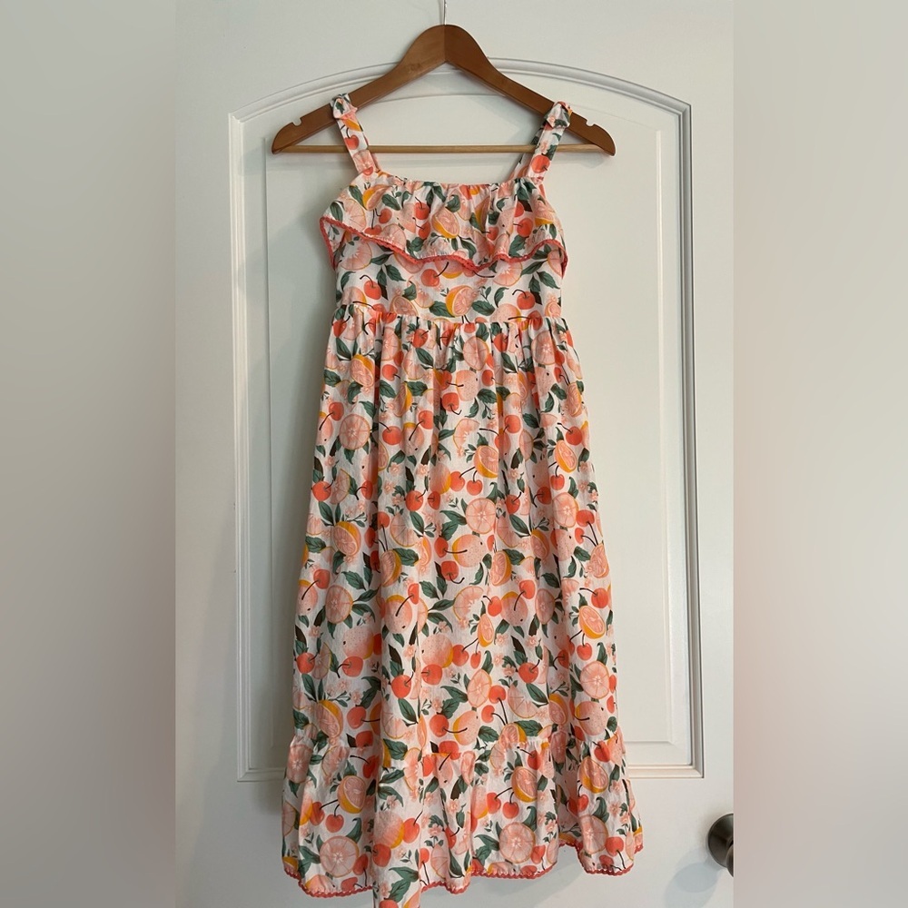 Isaac Mizrahi New York Kids Fruit-Print Summer Dress - Pink & Green